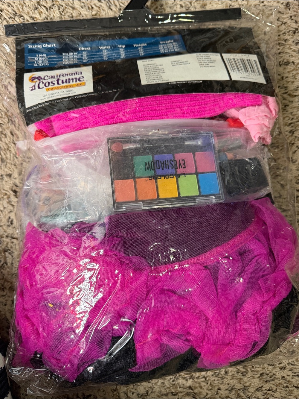 California Costumes 80's Party Girl Costume - Black with Pink & Neon - Picture 4 of 4